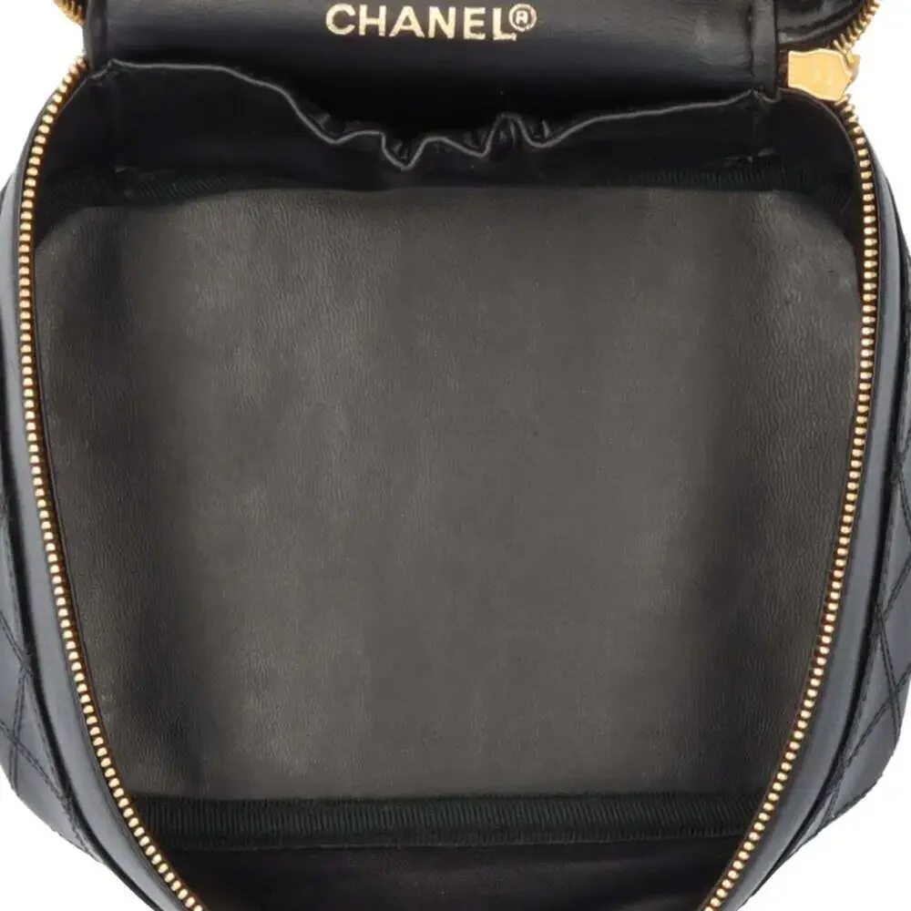 CHANEL Black Leather Vanity Bag